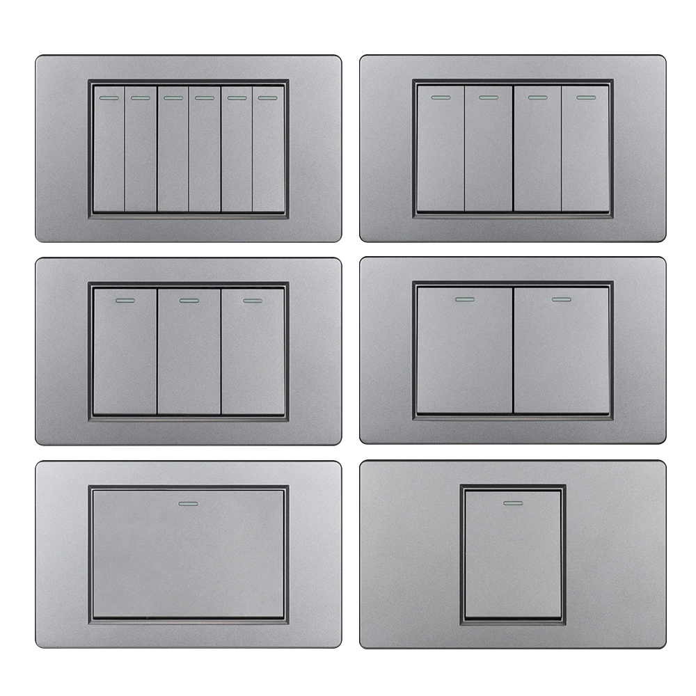 VISWE สวิตไฟ 2 way switch grey switch，118*72mm แผงพลาสติก