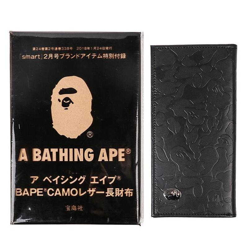 A BATHING APE กระเป๋าสตางค์ใบยาว พิมพ์ลาย APE BATHING