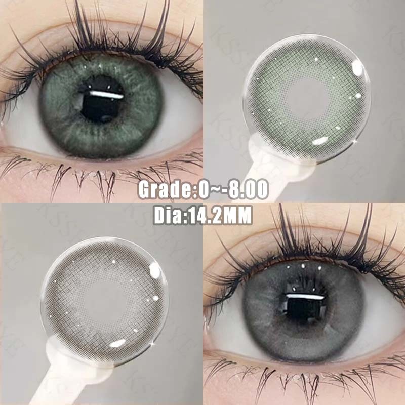 Ksseye คอนแทคเลนส์สายตาสั้น 1 วัน 14.2 มม. 1 คู่ พร้อมตาตุ๊กตา ใส่สบาย ของขวัญฟรี