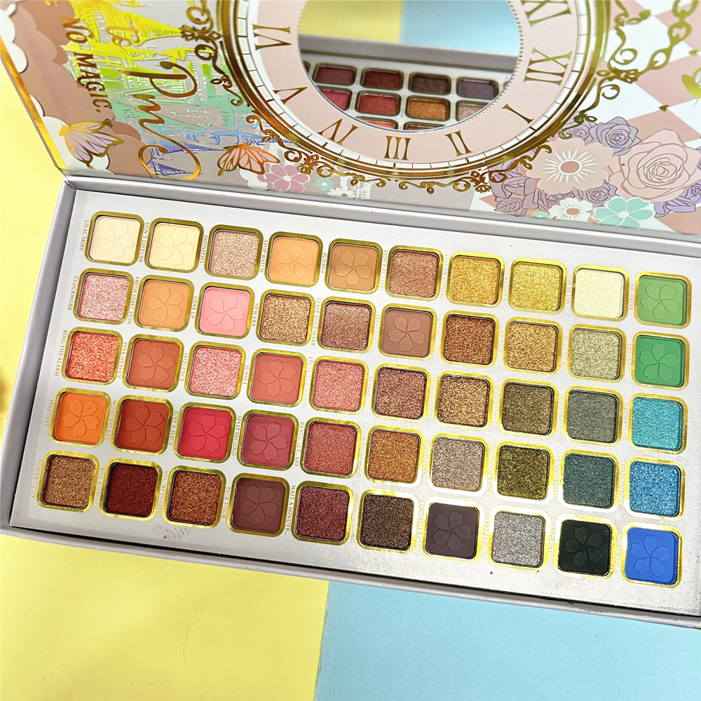 รูปแบบนาฬิกา 50 สี Pearl Matte อายแชโดว ์ แผ ่ นแต ่ งหน ้ าวันเกิดวันหยุด