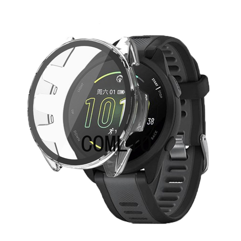 สําหรับ Garmin Forerunner 165 เคส กระจกนิรภัย ป้องกันหน้าจอ ฟิล์มกันชน ป้องกันเต็มรูปแบบ พอร์ตชาร์จ ปลั๊กกันฝุ่น - รูปที่ 2