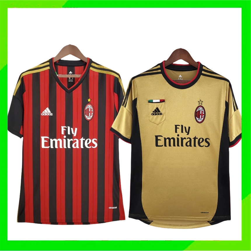 Kaka Maldini Shevchenko Inzaghi AC Milan สีทอง สไตล์เรโทร 2013-2014