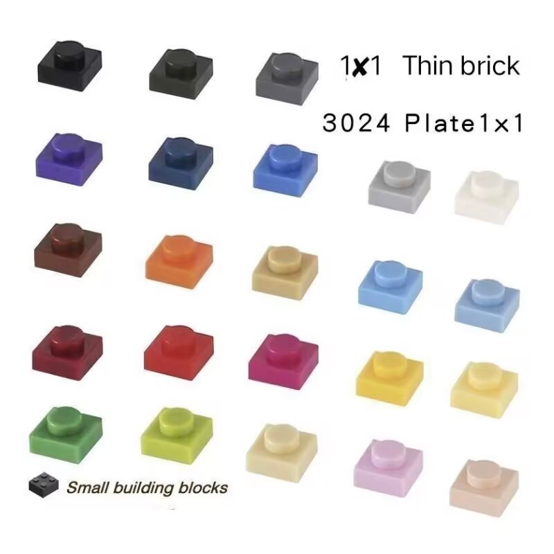 DIY บล็อกตัวต่ออนุภาคขนาดเล็กเข้ากันได้กับ 3024 ชิ้นพื้นฐาน 1 x 1 อิฐบางประกอบของเล่นเพื่อการศึกษา MOC