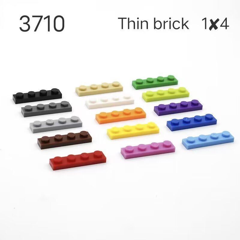 บล็อกตัวต่ออนุภาคขนาดเล็ก ทําเอง 1 x 4 อิฐบางเข้ากันได้กับ 3710 ชิ้นส่วนพื้นฐานประกอบ มอค ของเล่นเพื่อการศึกษา
