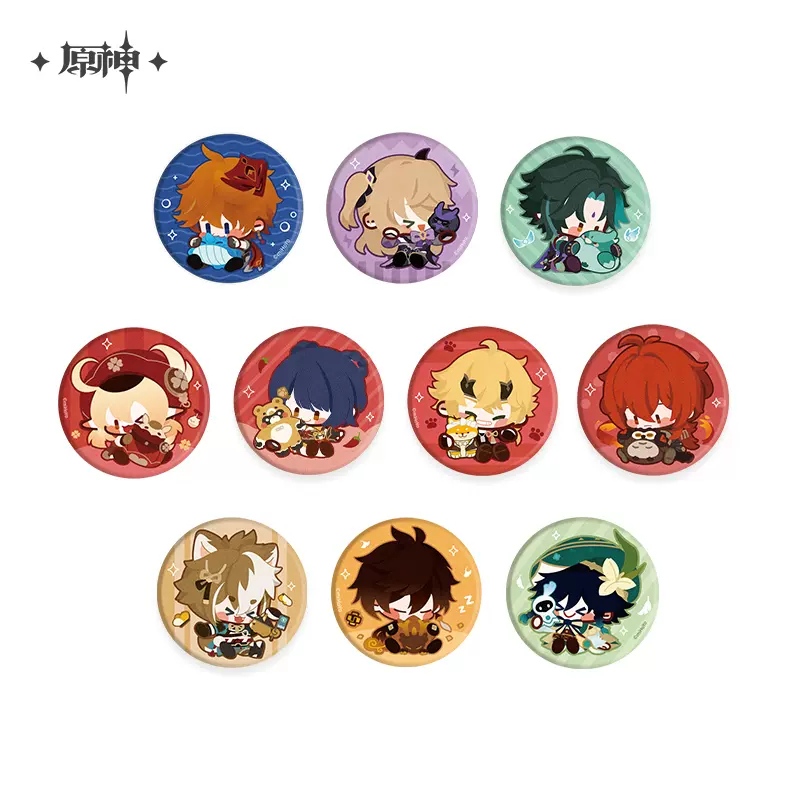 Sunsyea Genshin Impact สินค้าอย่างเป็นทางการ miHoYo เดิมแท้บทบาท Plush Badge Xiao Zhongli Tartaglia Klee Venti Gorou Fischl