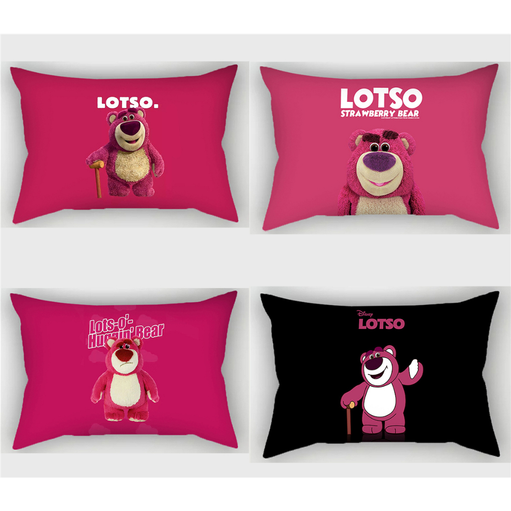 <COD>30×50.40×60.50×70.ปลอกหมอน ผ้าฝ้าย ทรงสี่เหลี่ยม ลายหมีสตรอเบอร์รี่ สีชมพู สําหรับตกแต่งโซฟา ห้องนอนเด็ก