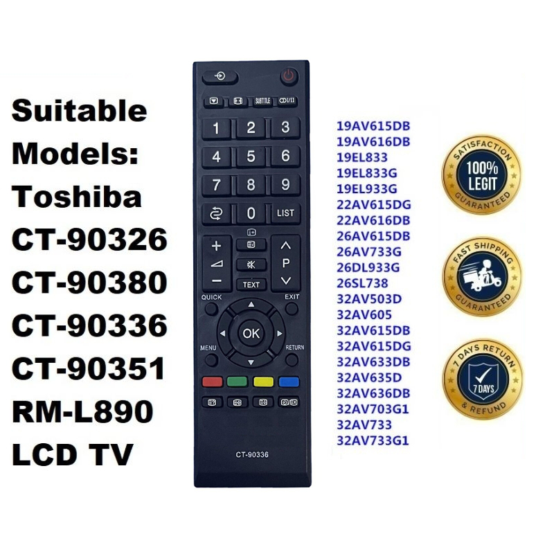 รีโมท remote รีโมททีวี Toshiba LCD TV CT-90336 CT90326 CT-90380 CT-90386  CT-90351