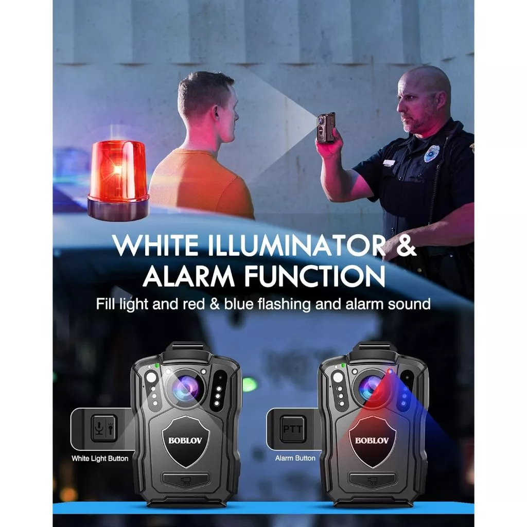 BOBLOV M5 2K Police Body สวมใส่กล้อง 1440P Body Mounted Cam Dashcam, 128G Body Cam 4200MAH แบตเตอรี่, 12 ชั่วโมง, IP67 กันน้ํา, Night Vision พร้อมรถดูด Mount thumbnail 6