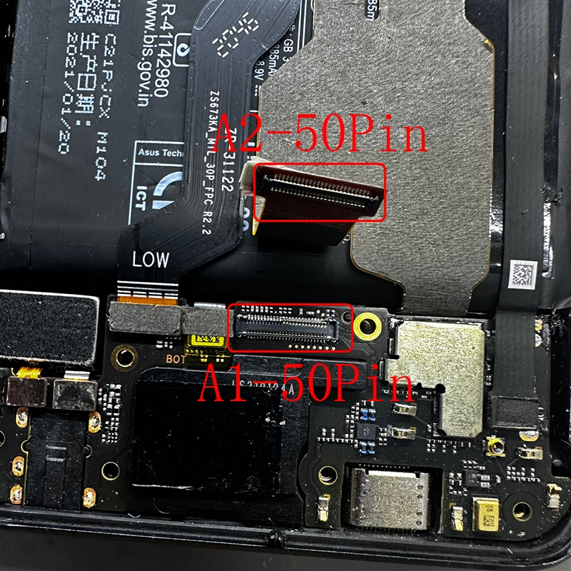 2-5pcs Usb Charger Flex ภายใน FPC ซิมการ์ด Reader ผู้ถือปลั๊กสําหรับ Asus I005DA 5S Pro Rog5 Rog โทรศัพท์ 5 ZS673KS Rog 6 Pro 5S ชาร์จสัญญาณเสาอากาศกล้อง FPC