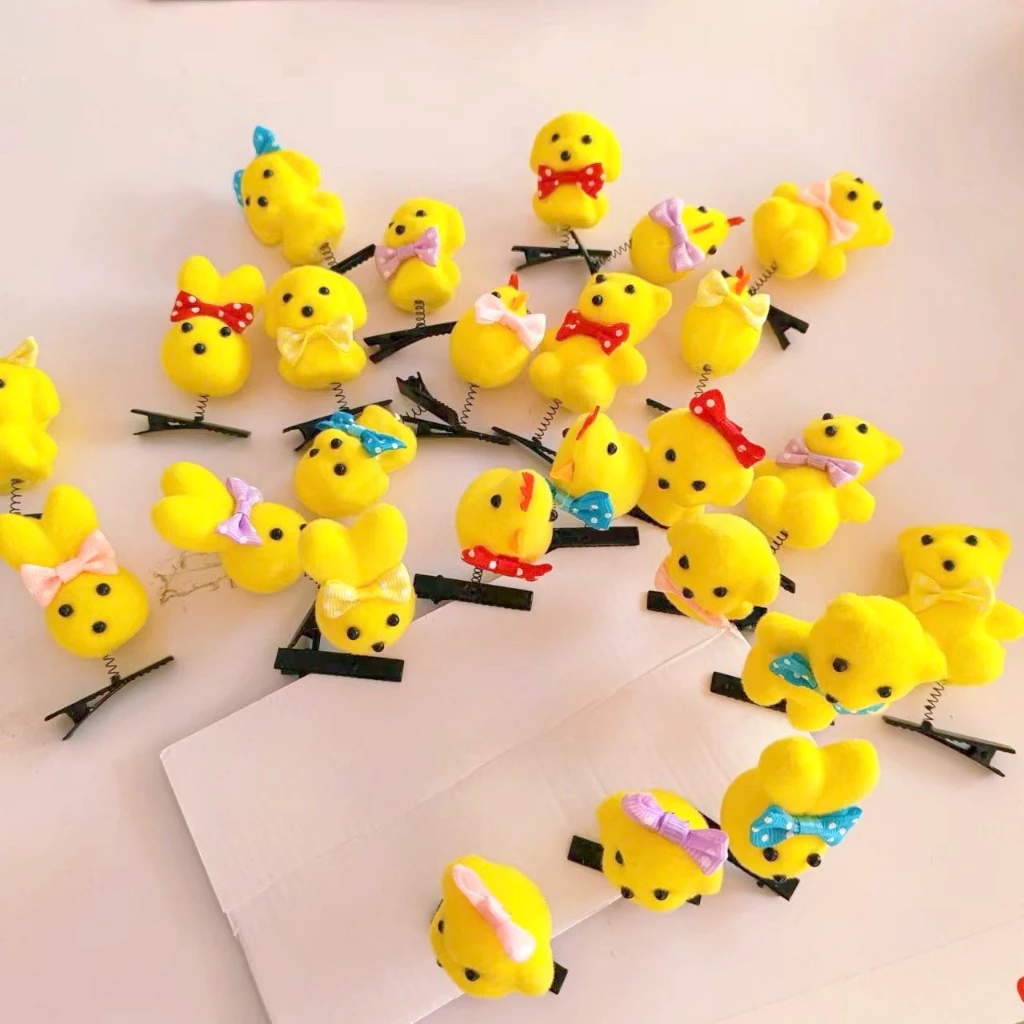 ใหม ่ ตลกเป ็ ดสีเหลือง Hairpin Macaron star ฤดูใบไม ้ ผลิคลิปสําหรับเด ็ กของขวัญ Hairclip