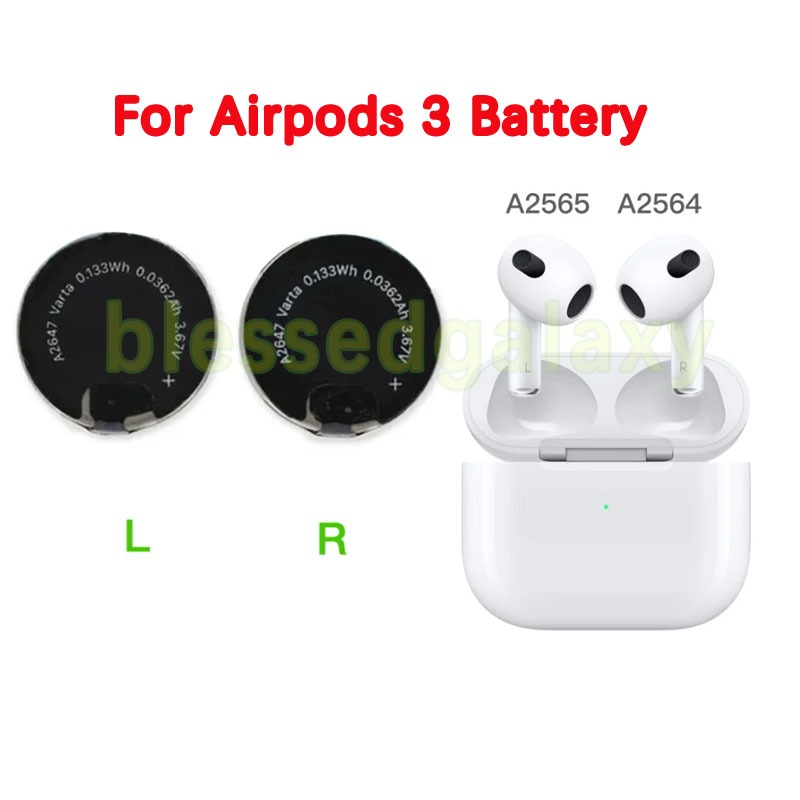 ถอดเปลี่ยนแบตเตอรี่สําหรับ Airpods 3 A2649 A2564 A2565 Airpods Third 3nd เปลี่ยนแบตเตอรี่
