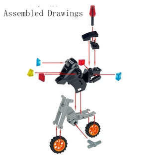 1 ชิ้น ตํารวจเมือง SWAT แร็ปเตอร์ รถจักรยานยนต์ โมเดล บล็อกตัวต่อ Diy MOC Brikcs ของเล่นเด็ก Gifs