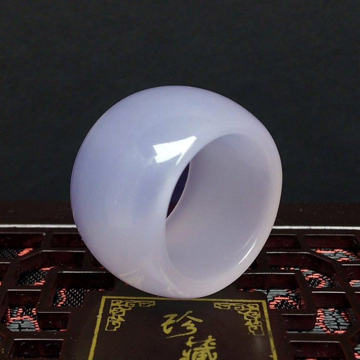 แหวนอาเกตธรรมชาติ แบบใส ประดับกลิตเตอร์ สีขาว