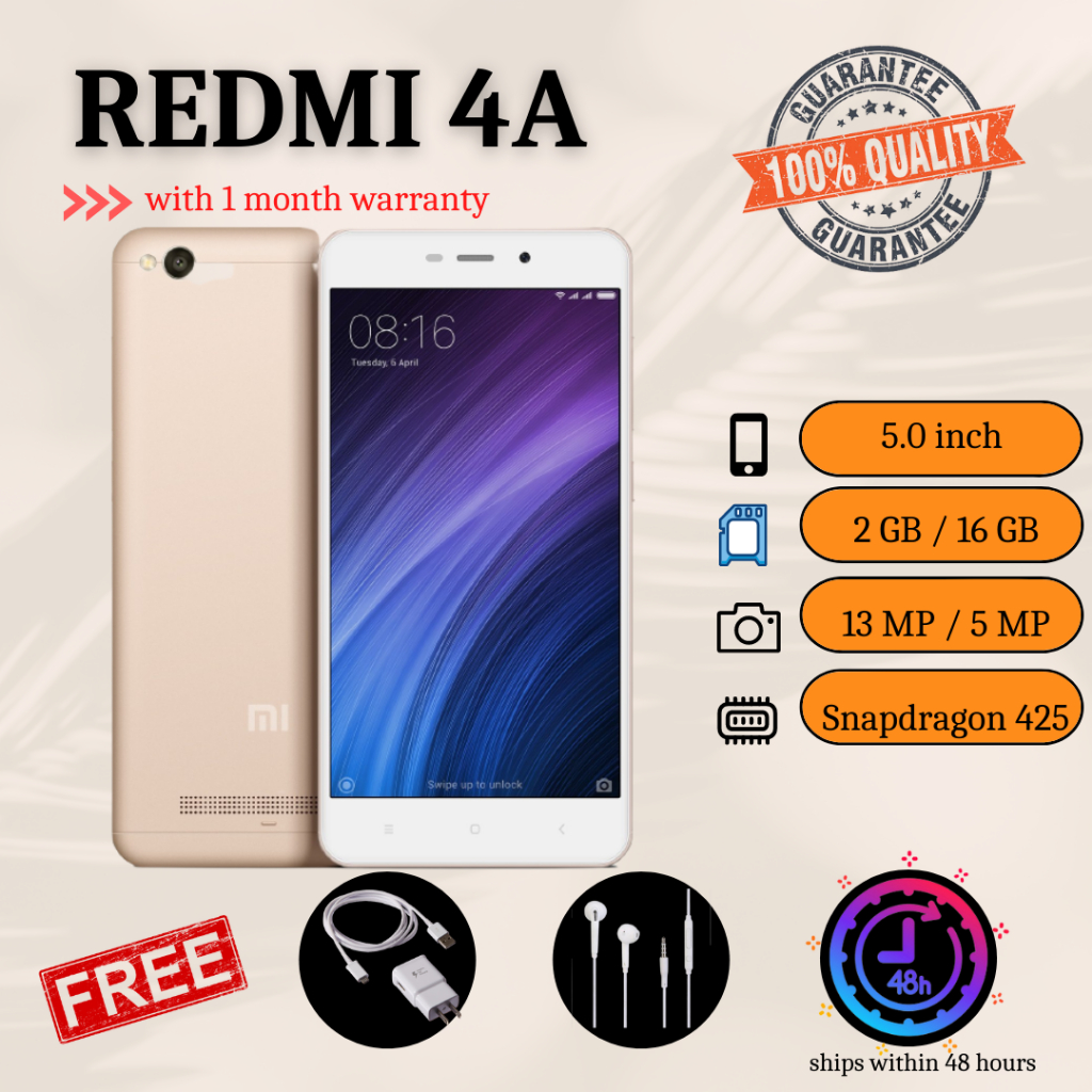 Xiaomi Redmi 4A (100% Ori ) 4G dual sim adroid 7.1 สมาร์ทโฟน รองรับคลาสออนไลน์ และ youtube &amp; youtube เด็ก