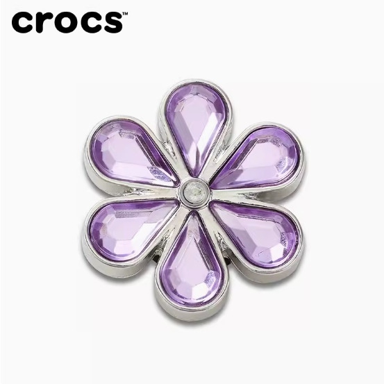 หัวเข็มขัด รูปดาวห้าแฉก ประดับเพชรคริสตัล สีม่วง สําหรับตกแต่งรองเท้า Crocs