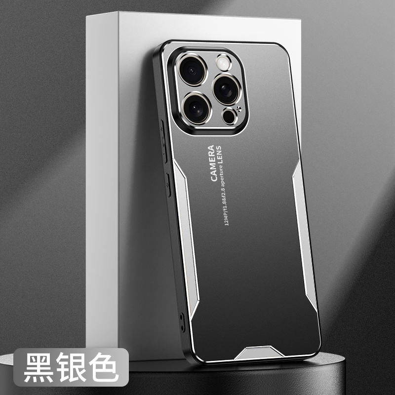 Slim อลูมิเนียมโลหะเคสโทรศัพท์สําหรับ iPhone 15 15Pro 14 13Pro 12 11Pro X XS Max 7 8Plus 16Pro 16Plus ฝาครอบกรอบซิลิโคน