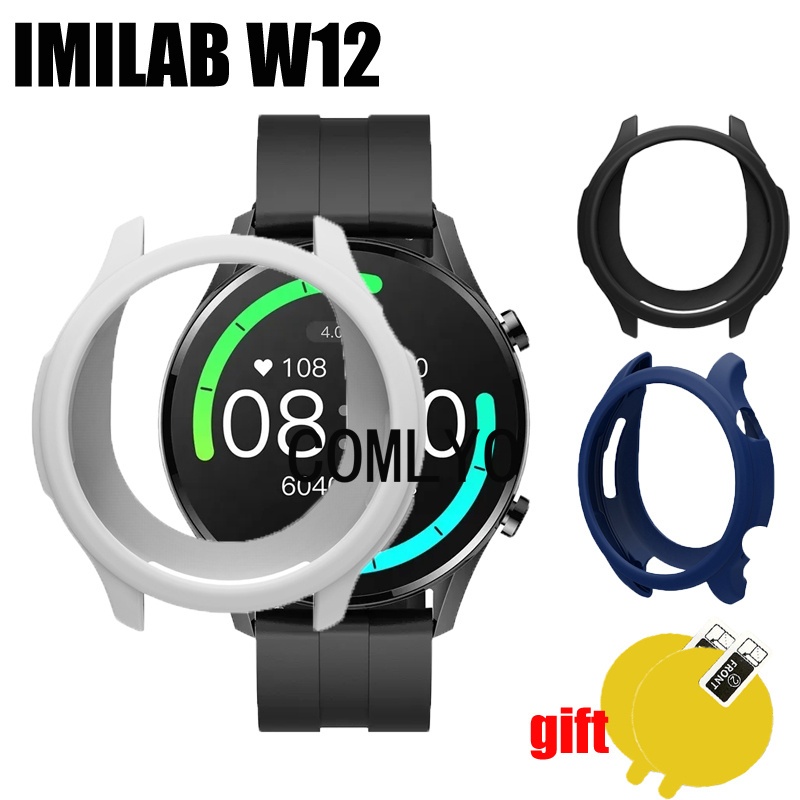 สําหรับ IMILAB W12 เคสสมาร์ทวอทช์ ซิลิโคน นิ่ม ป้องกัน กันชน ครึ่งหน้าจอ ฟิล์มกันรอย