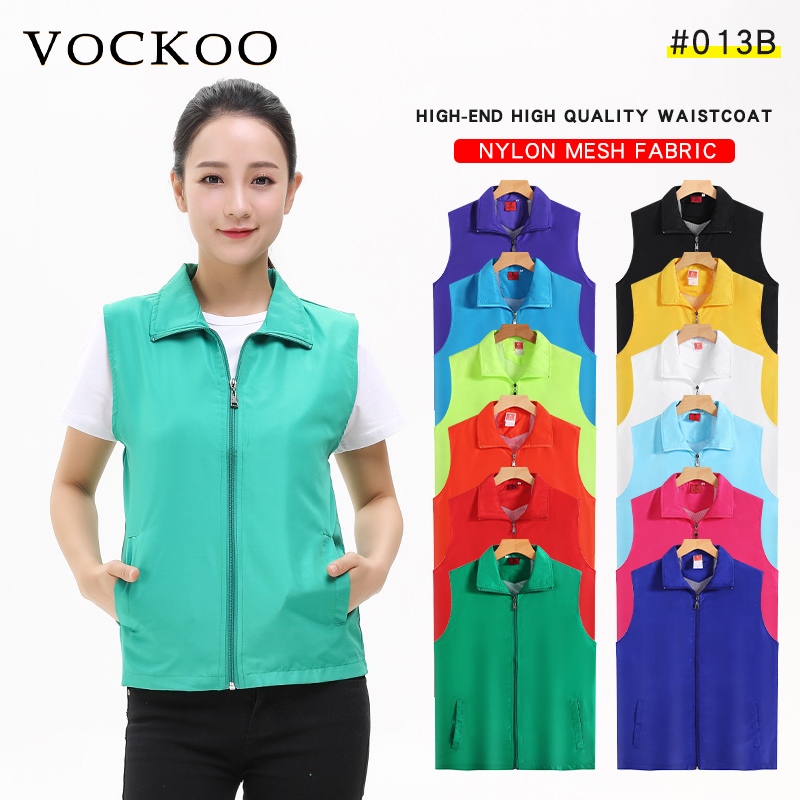Vockoo#เสื้อกั๊ก ที่กำหนดเองพิมพ์ป้ายโฆษณาฝึกอบรมเสื้อกั๊กอาสาสมัครสวนสนุกชุดทำงานอาจารย์