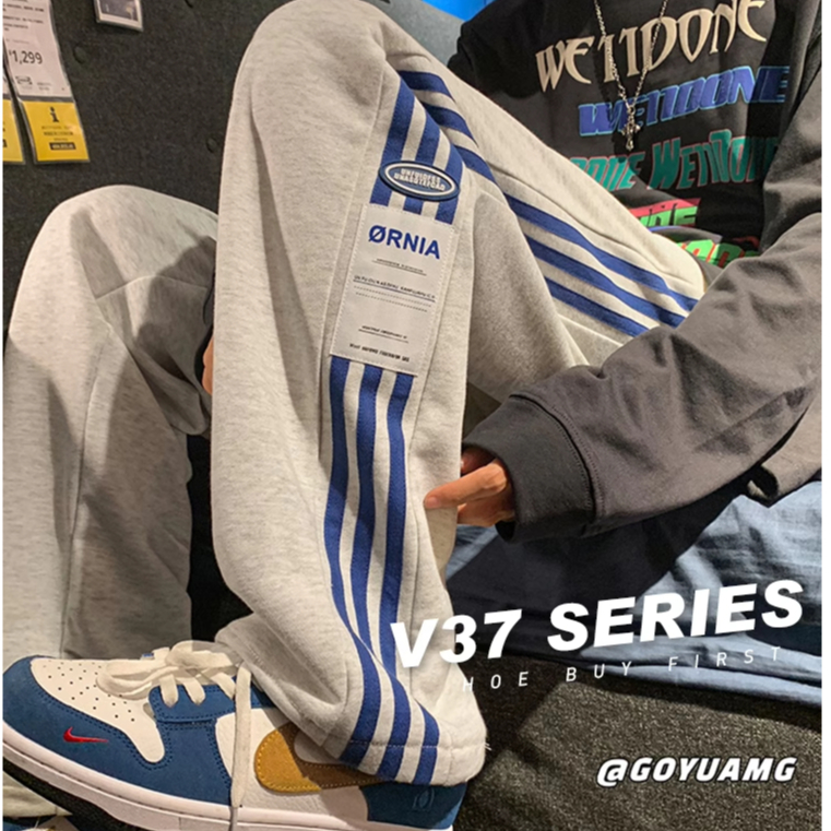 Femca กางเกงกีฬาลําลอง ทรงหลวม กางเกงขายาว ตรง ใส่สบาย สไตล์เกาหลีเหมาะกับฤดูใบไม้ผลิ และฤดูใบไม้ร่วง สําหรับผู้ชาย