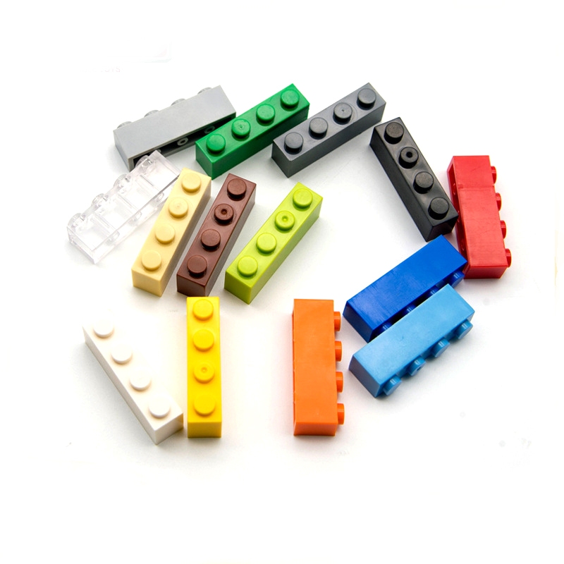 10pcs DIY Building Blocks หนาตัวเลขอิฐ 1x4 การศึกษา Creative ขนาดใช้งานร่วมกับยี่ห้อของเล่นเด็ก 3010