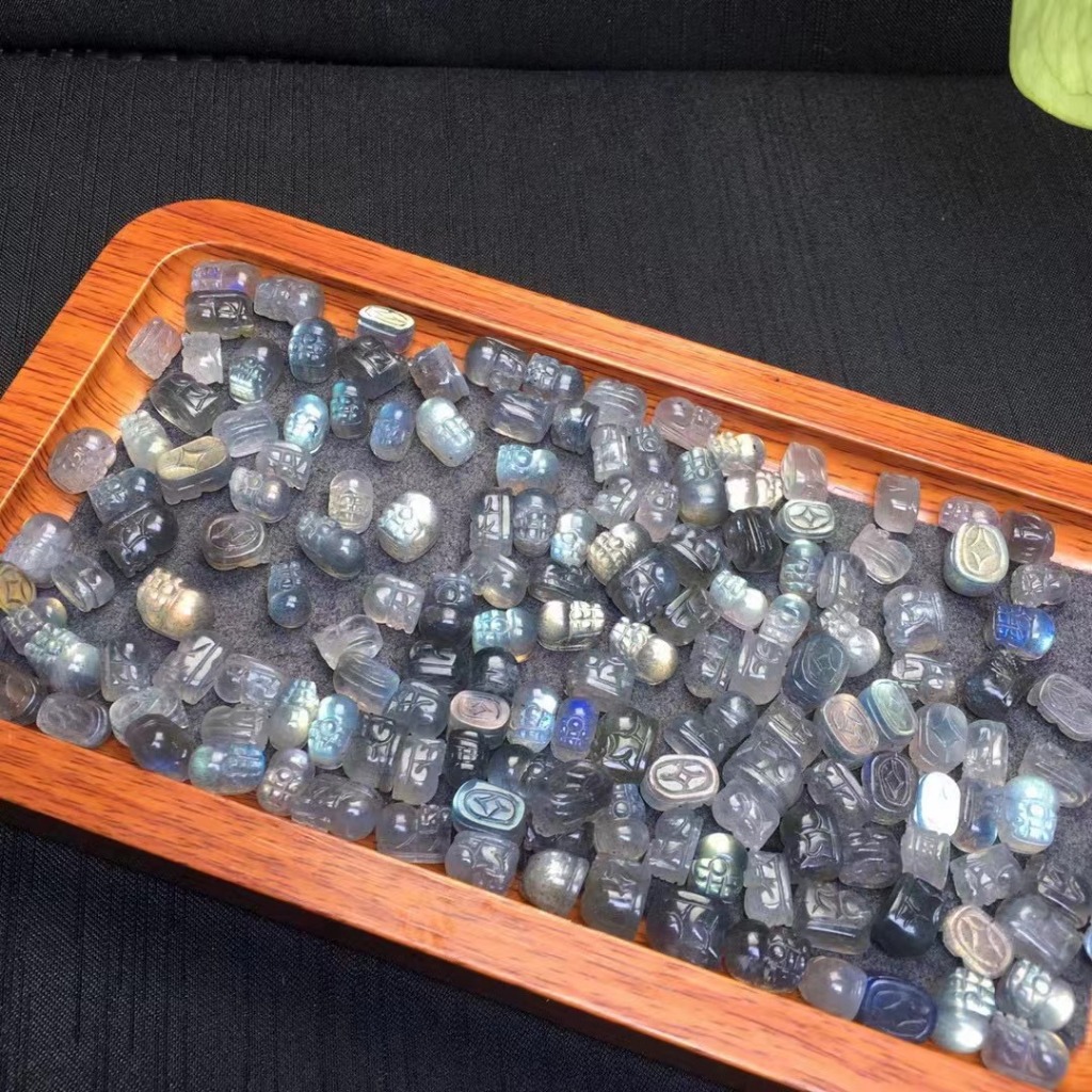 แสงจันทร์สีเทาธรรมชาติ Pixiu ประมาณ 6 ~ 9 มม. เครื่องประดับน่ารัก diy Lucky อุปกรณ์เสริม Simple All-Match ของขวัญ