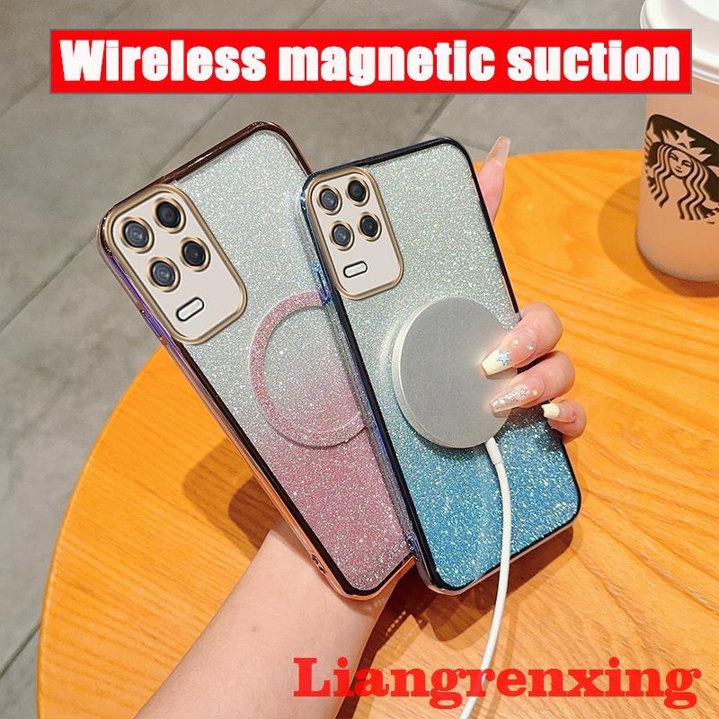 เคส เคสโทรศัพท์มือถือ ซิลิโคนนิ่ม กันกระแทก พร้อมแม่เหล็กชาร์จไร้สาย สําหรับ realme 8 pro realme 8 4g realme 8 5g SFCSWX02