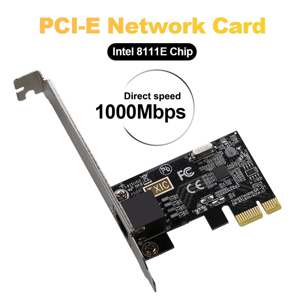 Pci - E การ์ดเครือข่าย Gigabit Ethernet 10 / 100 / 1000 เมตร