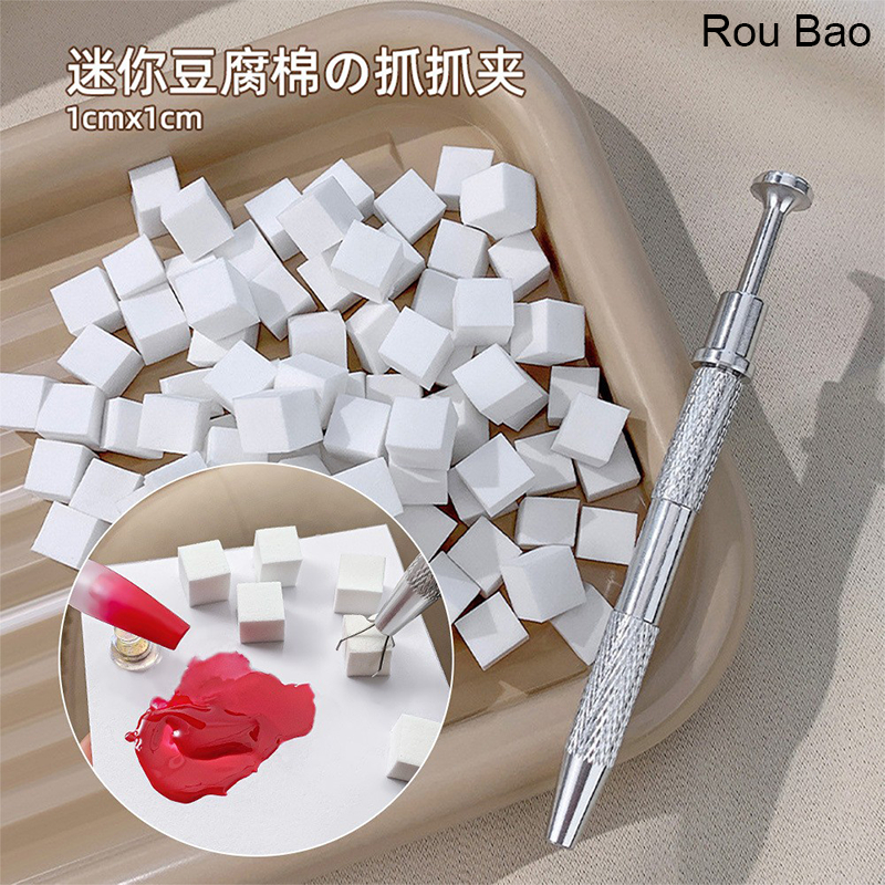Rou Bao ปากกาฟองน้ํา สี่กรงเล็บ ขนาดเล็ก สําหรับตกแต่งเล็บ DIY