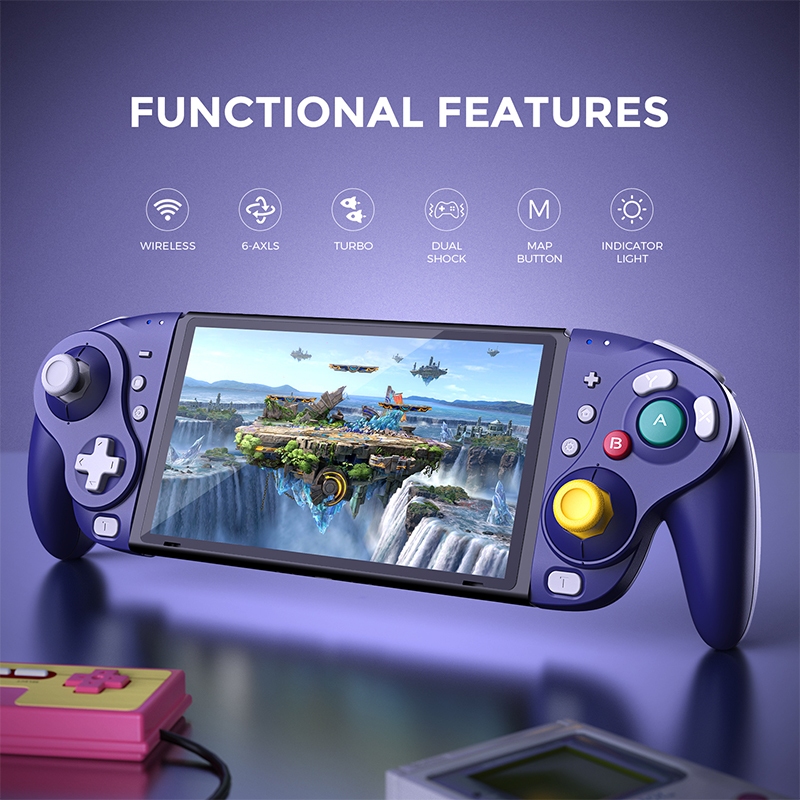 [BEST SELLER] NYXI Wizard คอนโทรลเลอร์เล่นเกมบลูทูธเกมแพดไร้สาย Joypad สีม่วงสําหรับตัวควบคุม Nintendo Switch GamePad COD
