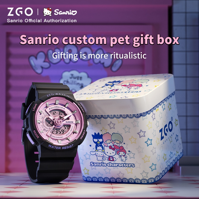 ZGO x Sanrio Kuromi นาฬิกาข้อมืออิเล็กทรอนิกส์ กันน้ํา สําหรับเด็กผู้หญิง แฟชั่น น่ารัก นักเรียนมัธยมต้น นาฬิกาเด็ก 8573