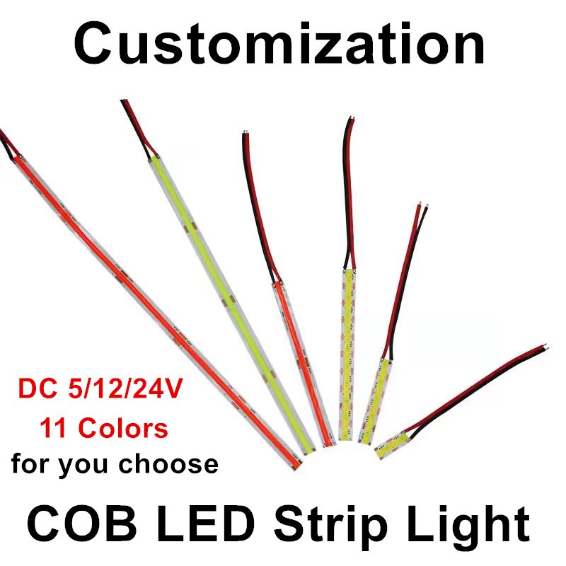 แถบไฟ Led DC 5V 12V 24V COB ยืดหยุ่น 9 สี สําหรับเครื่องดนตรี โมเดลของเล่น DIY