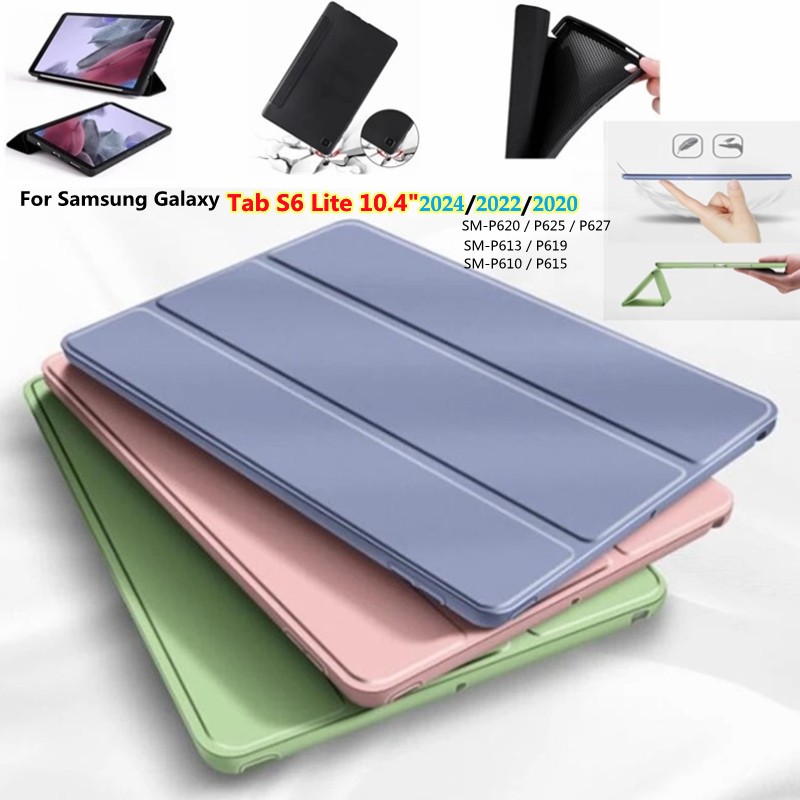 Casing For Samsung Galaxy Tab S6 Lite 10.4 2024 2022 2020 SM-P620 SM-P625 SM-P627 SM-P613 SM-P619 SM-P610 SM-P615 PU Leather Soft Silicone Flip Folding Case Auto Sleep/Wake