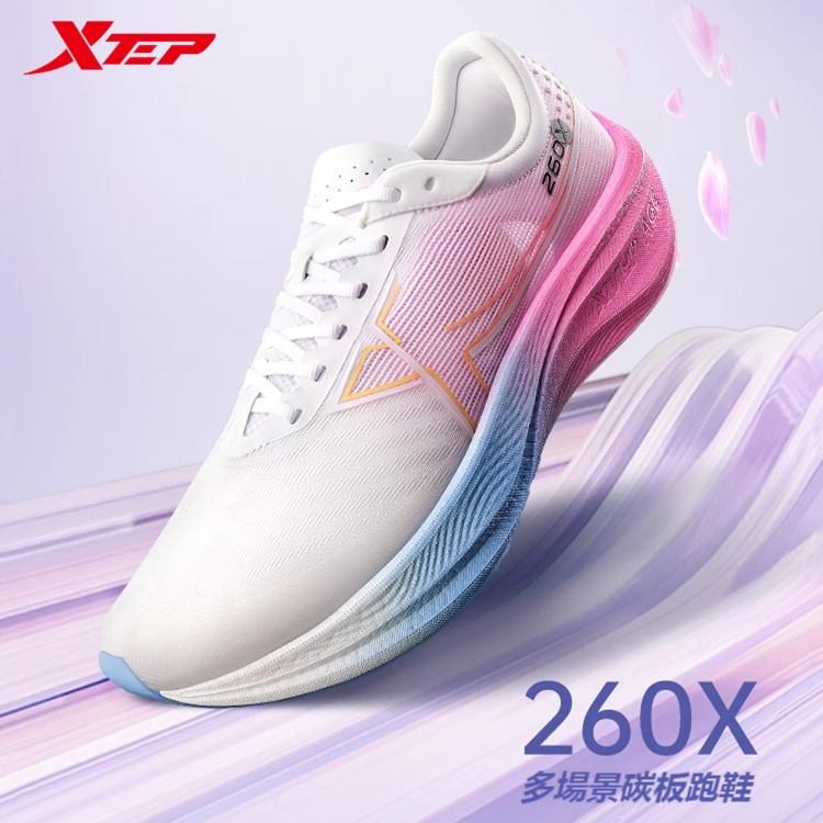 XTEP 260X รองเท้าวิ่งมาราธอน พร้อมแผ่นคาร์บอน เทคโนโลยีเบาและทนทาน เหมาะสำหรับการแข่งขันและการใช้งาน