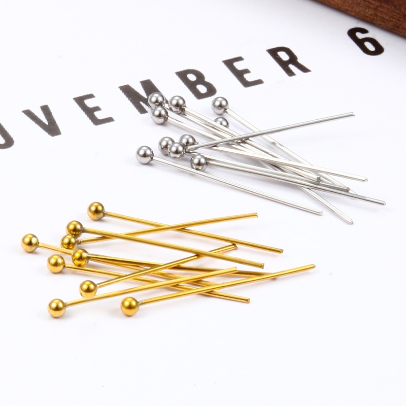 20pcs 16/18/20/22/25/28/30 มม.Silver Gold Metal Ball Head pins สําหรับ Diy เครื่องประดับทําหัว pins ผลการค้นหา Dia 0.6 มม.อุปกรณ์