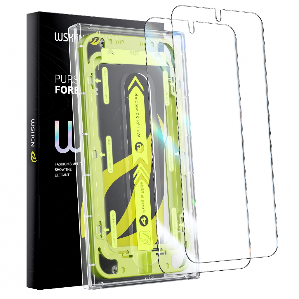 Wsken กระจกนิรภัยสําหรับ Samsung Galaxy S24 +Plus S24 Ultra Screen Protector [ รองรับปลดล ็ อคลายนิ 