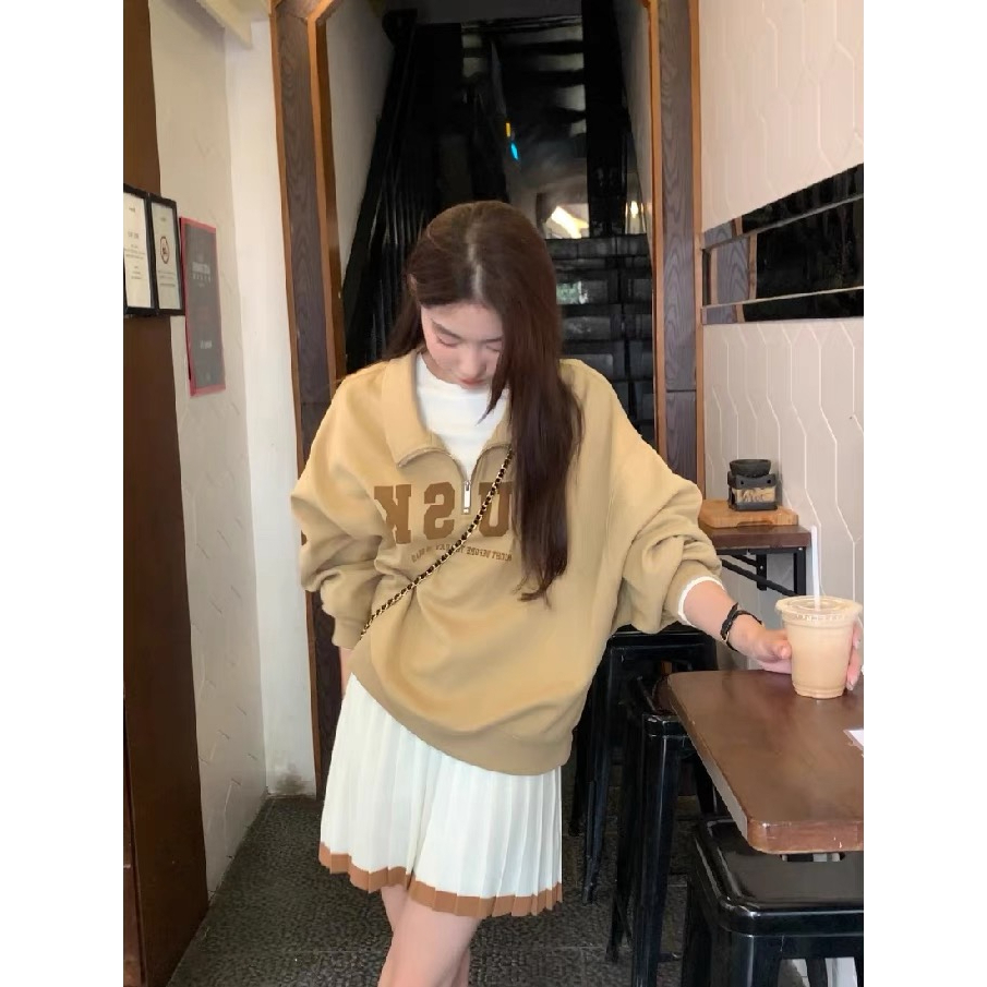 ส่งไวจากไทย SELLDA M-2XL เสื้อสเวตเตอร์ ลายพิมพ์ แขนยาว เกาหลี โอเวอร์ไซส์ ผู้หญิง สเวตเตอร์