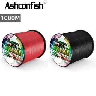 Ashconfish สายเอ็นตกปลา แบบถัก PE X4 สีดํา แดง 1000 เมตร 4 เส้น