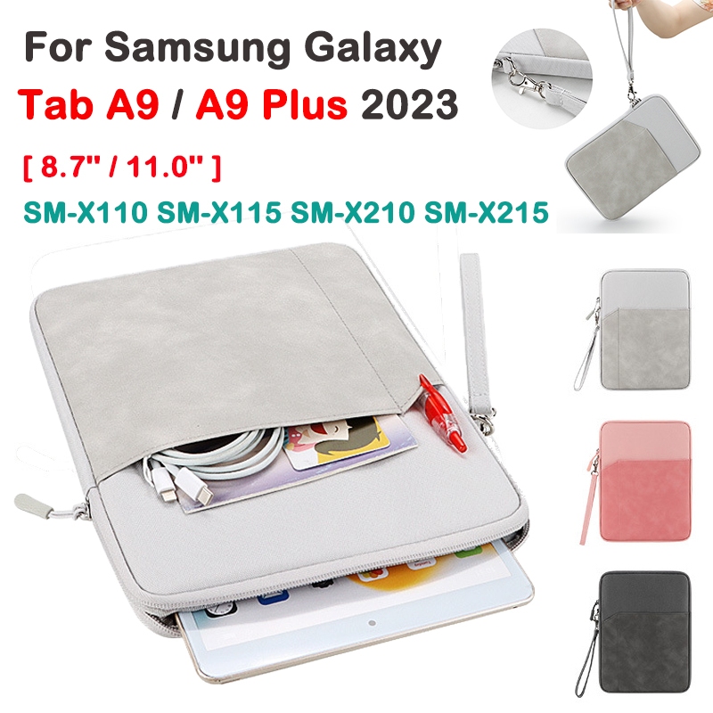 เคสกระเป๋าถือ ผ้าฟาบริค กันน้ํา กันกระแทก มีซิป สําหรับ Samsung Galaxy Tab A9 8.7 นิ้ว A9 Plus 11.0 นิ้ว 2023 SM-X110 X115 SM-X210 X215