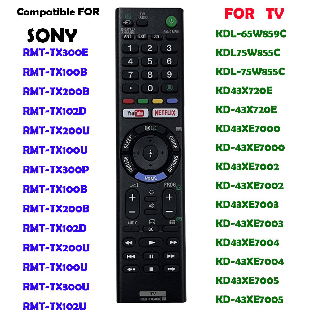 remote รีโมททีวี SONY LCD TV rmf-TX300E RMT-TX300E RMT-TX300P RMT-TX300U RMT-TX100B RMT-TX100U RMT-T
