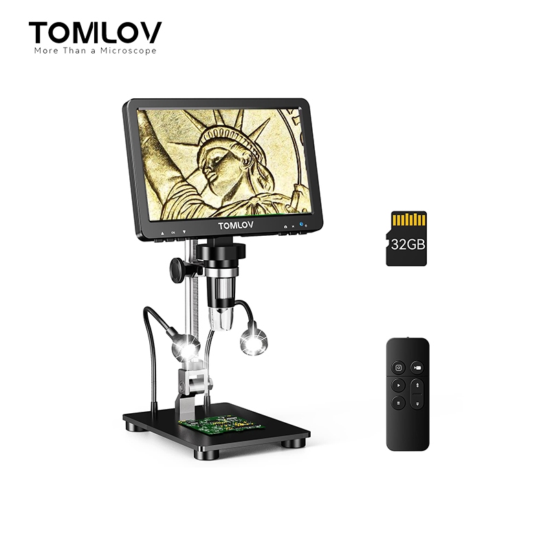 [🔥High definition display🔥]Tomlov DM9 กล้องจุลทรรศน์ดิจิทัล LCD 7 นิ้ว 1200X TOMLOV DM9 Pro 7 นิ้ว H