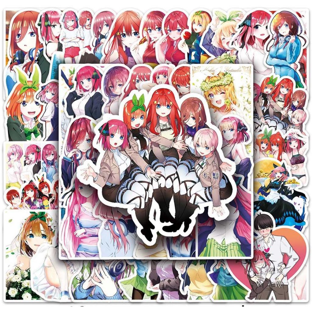 50/10 ชิ้นญี่ปุ่นอะนิเมะ Quintessential Quintuplets สติกเกอร์สําหรับ DIY โทรศัพท์โน้ตบุ๊คจักรยานหมวกกันน็อครถ Graffiti กันน้ําตกแต่ง Decal ของขวัญ