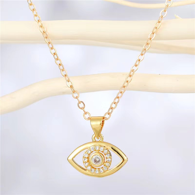 แฟชั่น Evil Eye zircon สร้อยคอ lucky charm สร้อยคอ devil Eye protection สร้อยคอแฟชั่น Evil Eye bless