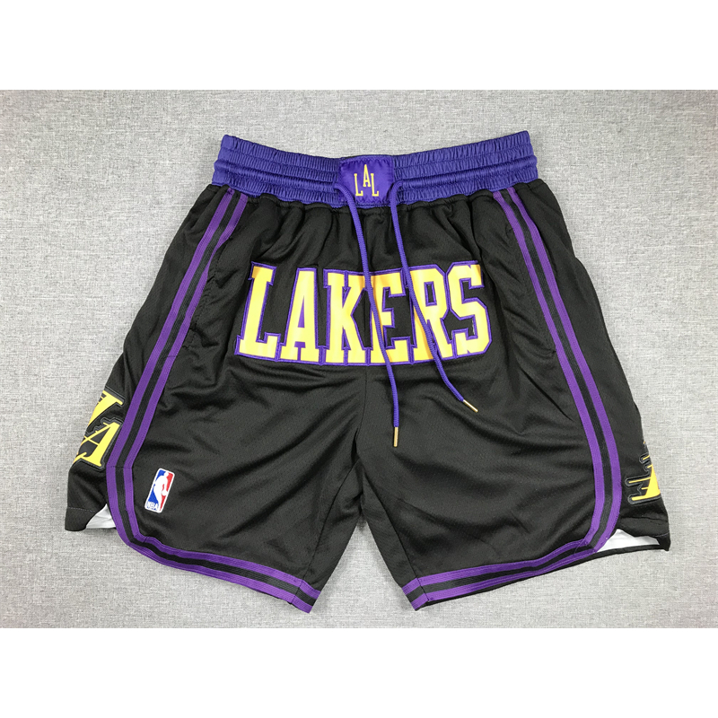 กางเกงกระเป๋าบาสเก็ตบอล Mens Los Angeles Lakers Just Don 2023-24 City Edition Swingman Jersey Shorts - สีดํา