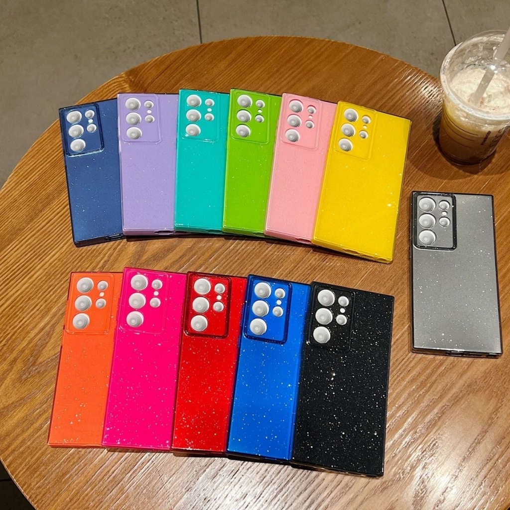 【12 สี】แวววาว เยลลี่ ซองโทรศัพท์ Samsung Galaxy S24 Ultra S24 Plus S24 S23 Ultra S23 Plus S23 A15 Case เคสโทรศัพท์ใหม่ ซิลิโคนอ่อนนุ่มป้องกันการตก เคสมือถือซัมซุง