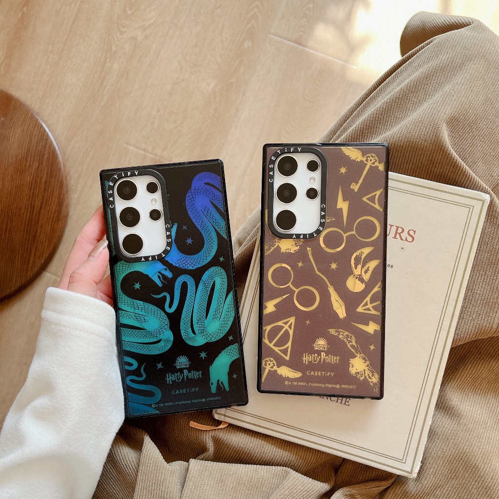 CASETIFY แรงดึงดูดของแม่เหล็ก การชาร์จแบบไร้สา Harry Potter ลายงู เคส Samsung Galaxy S24 Ultra S23 Ultra S22Ultra Case ใหม่ เคสโทรศัพท์มือถืออะคริลิค กันกระแทก เคส