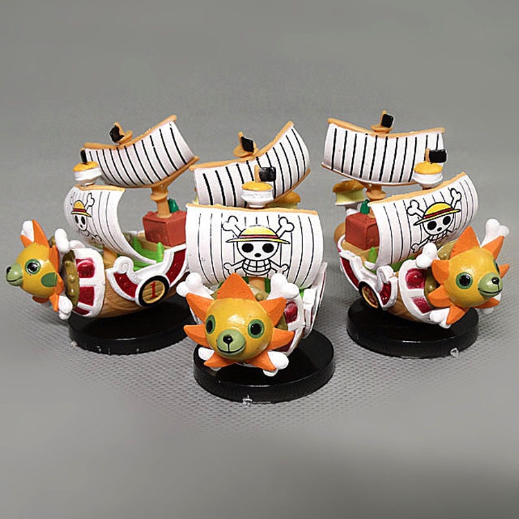 โมเดลฟิกเกอร์ PVC อนิเมะ One Piece Luffy The Straw Hat Pirates Thousand Sunny Pirate Ship Q Version ขนาด 7 ซม. ของเล่นสําหรับเด็ก 1 ชิ้น