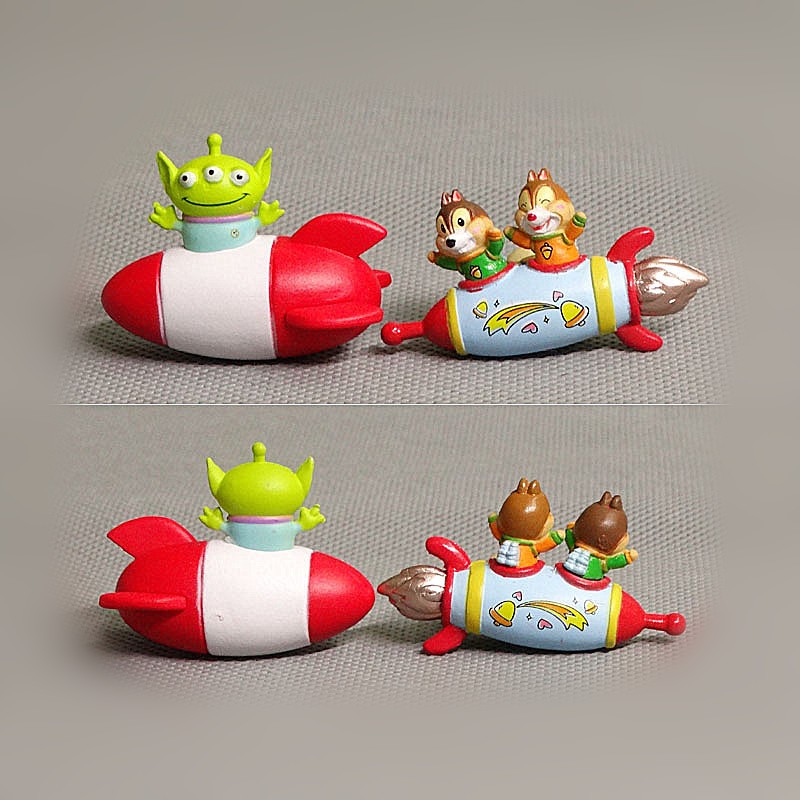 โมเดลฟิกเกอร์ PVC รูปการ์ตูนอนิเมะ Toy Story Alien Chip an' Dale Squirrel Rocket ขนาดเล็ก 5 ซม. 1 ชิ้น ต่อชุด