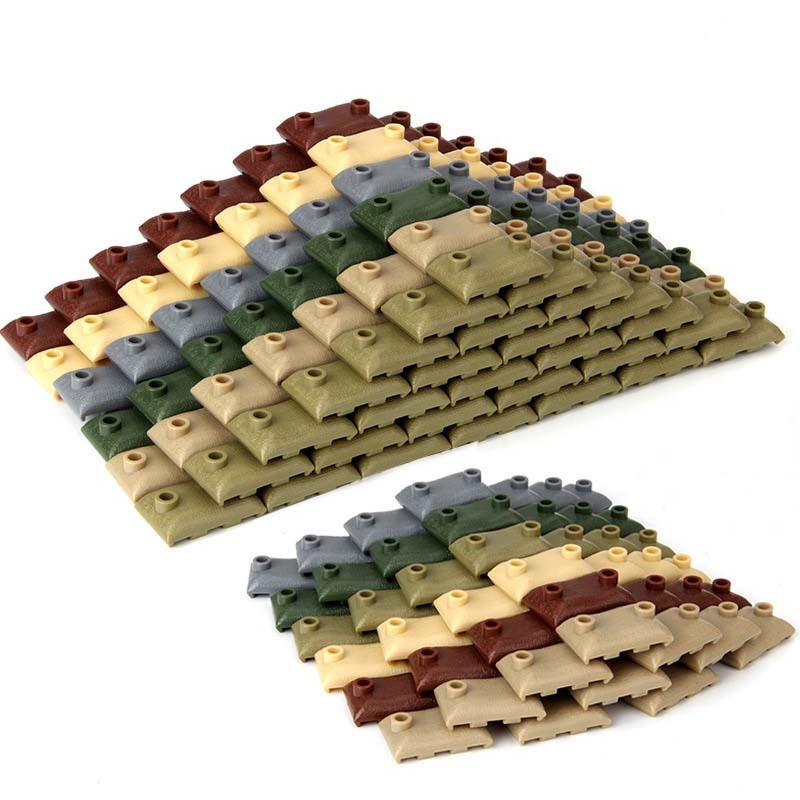 Moc บล็อกตัวต่อกระสอบทรายทหาร DIY อุปกรณ์เสริม สําหรับเด็กผู้ชาย ของขวัญ 50 ชิ้น