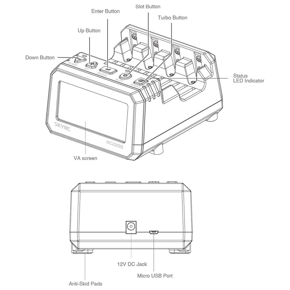 Skyrc NC2200 ที่ชาร์จแบตเตอรี่ 12V 2.0A 4 ช่อง AA AAA และเครื่องวิเคราะห์แบตเตอรี่ NiMH NiCD - รูปที่ 3