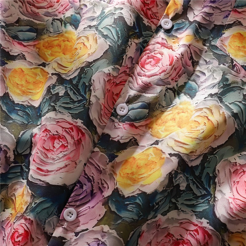 เสื้อเชิ้ตฮาวาย แขนสั้น พิมพ์ลายดอกไม้ ไอคอนเข้ม หลากสี สไตล์วินเทจ เหมาะกับฤดูร้อน สําหรับผู้ชาย ผู้หญิง